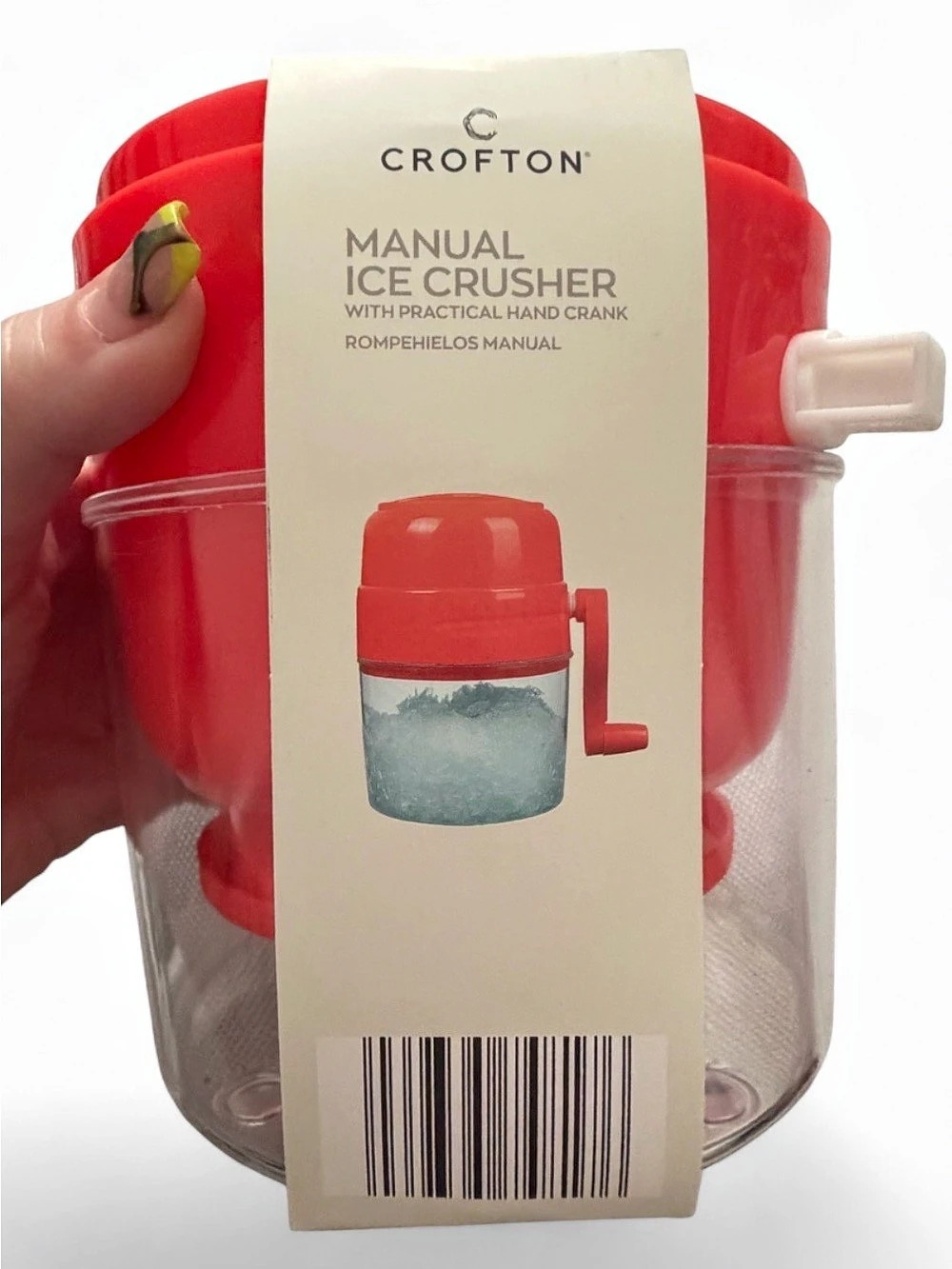 Crofton Manual Ice Crusher Red & Clear